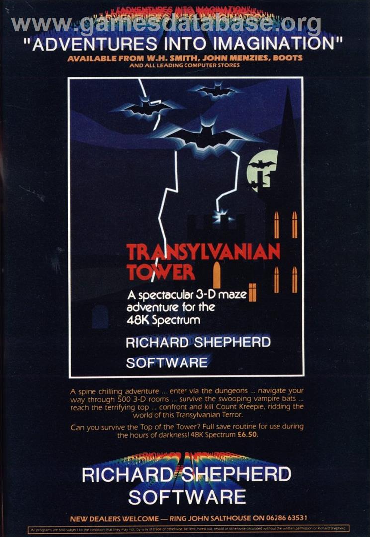 Transylvanian Tower - Commodore 64 - Artwork - Advert