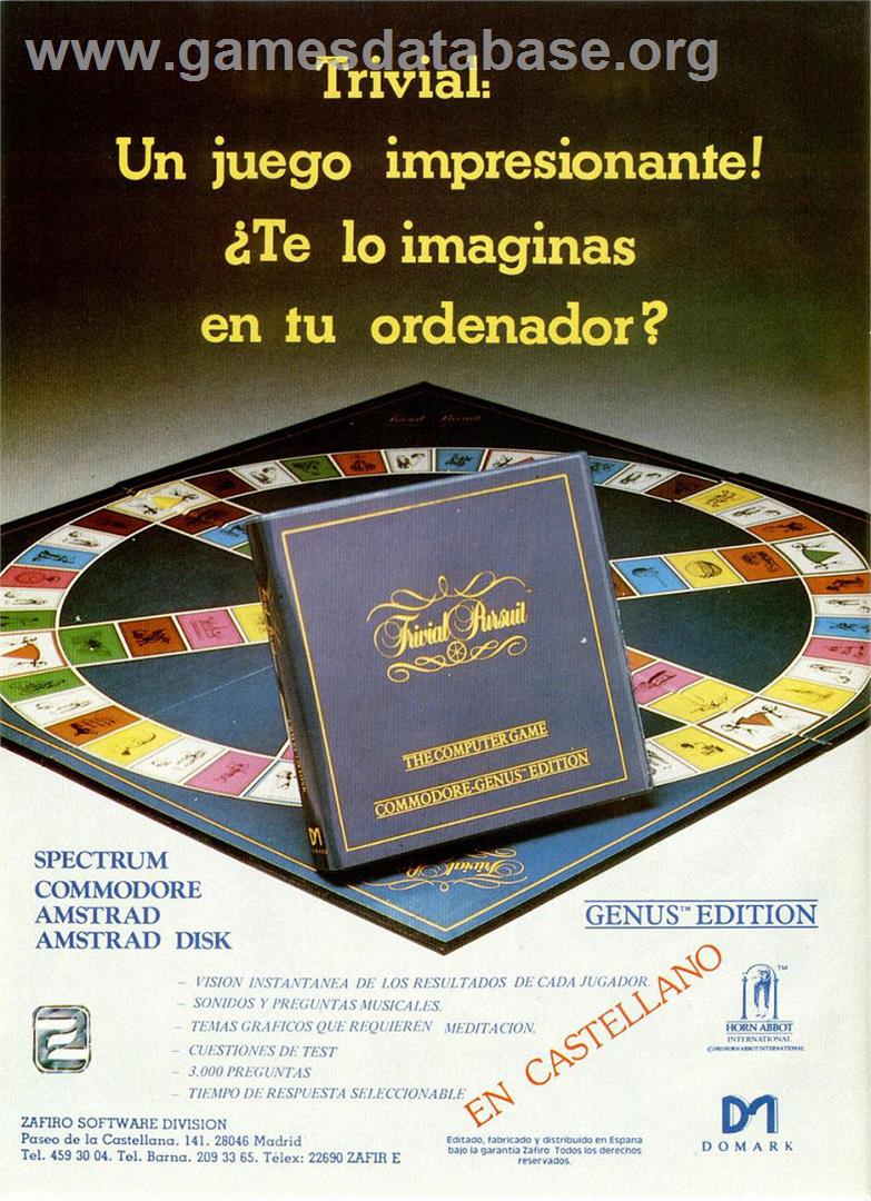 Trivial Pursuit - Sinclair ZX Spectrum - Artwork - Advert