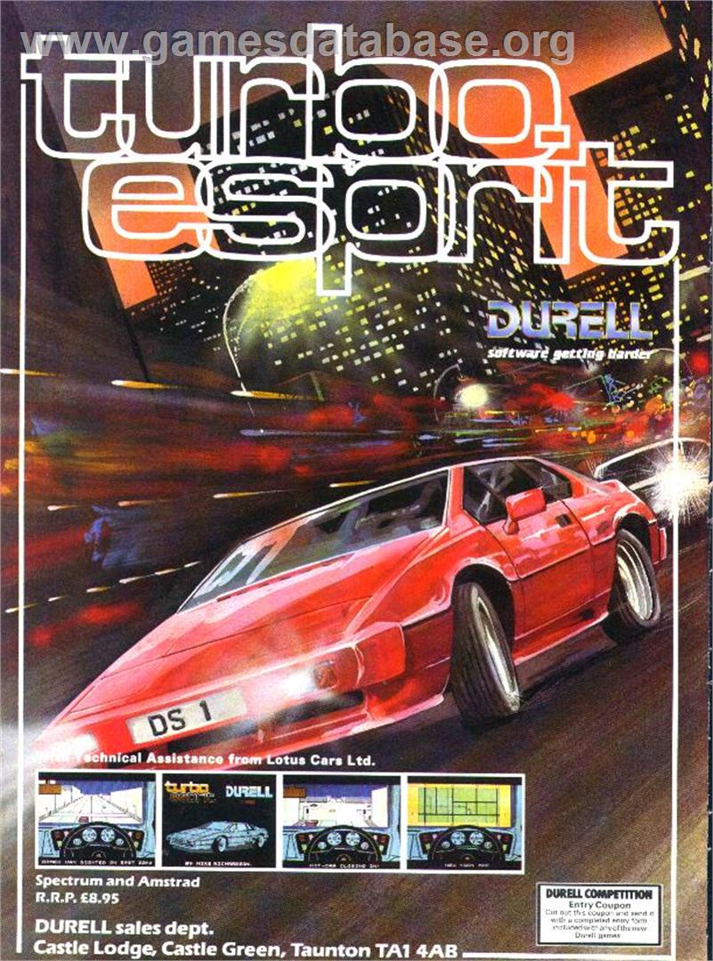 Turbo Esprit - Sinclair ZX Spectrum - Artwork - Advert