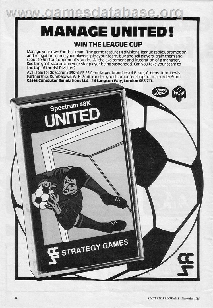 United - Sinclair ZX Spectrum - Artwork - Advert