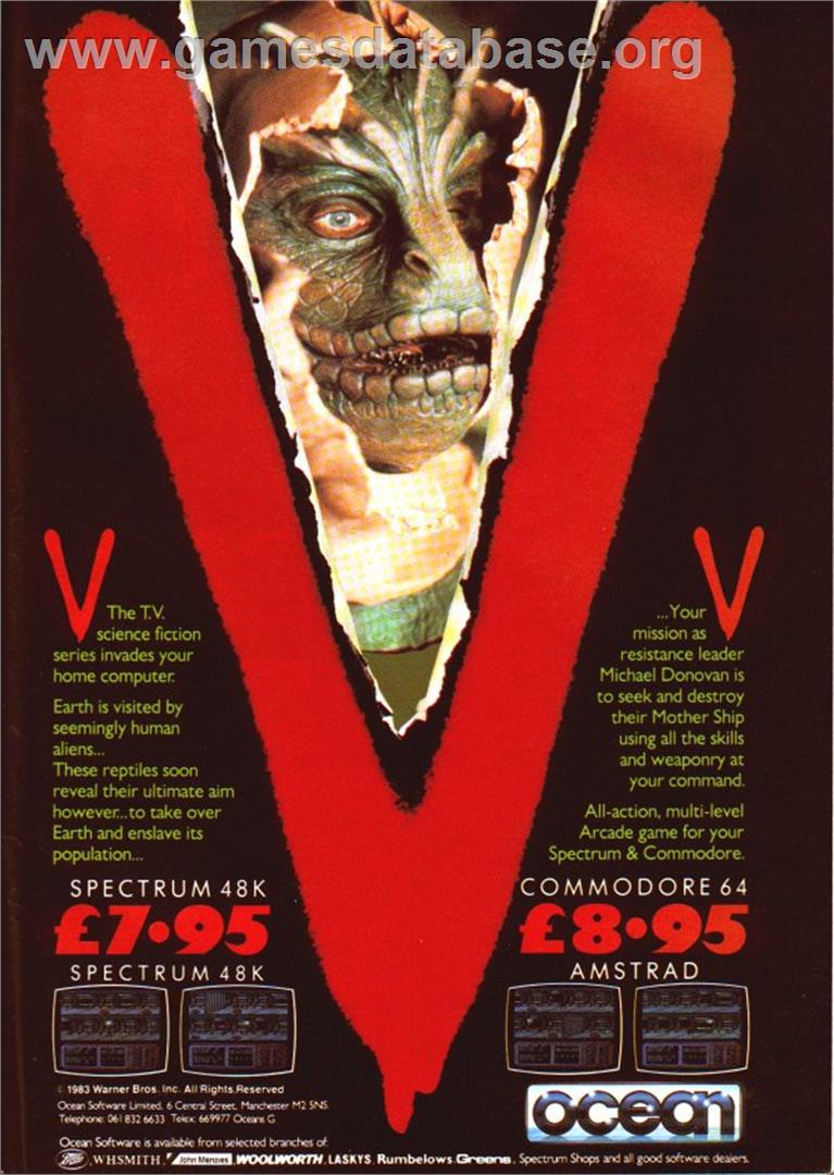V - The Game - Sinclair ZX Spectrum - Artwork - Advert