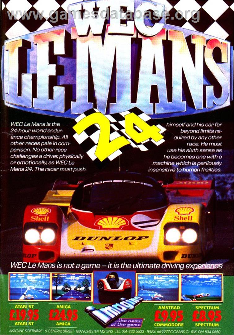 WEC Le Mans - Sinclair ZX Spectrum - Artwork - Advert