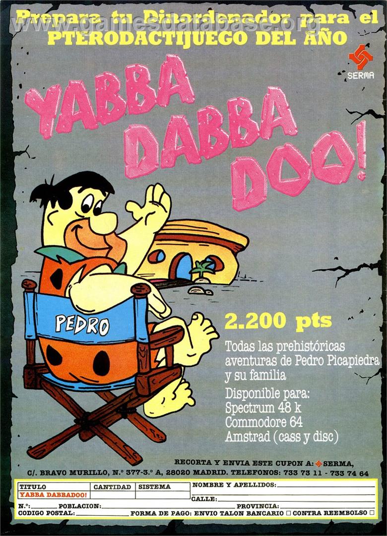 Yabba Dabba Doo! - Amstrad CPC - Artwork - Advert