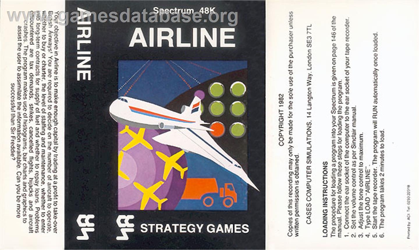 Airliner - Sinclair ZX Spectrum - Artwork - Box