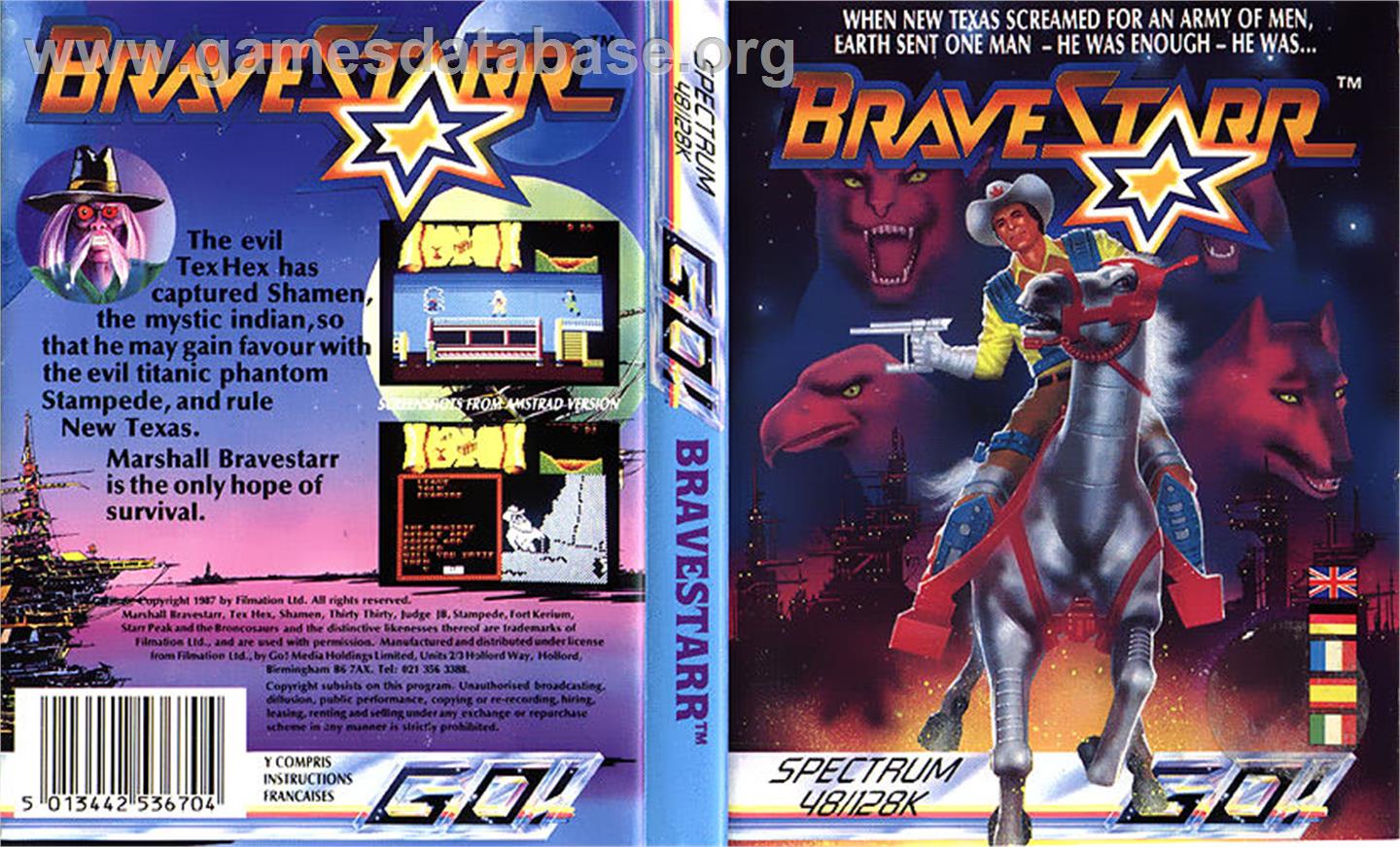 BraveStarr - Sinclair ZX Spectrum - Artwork - Box