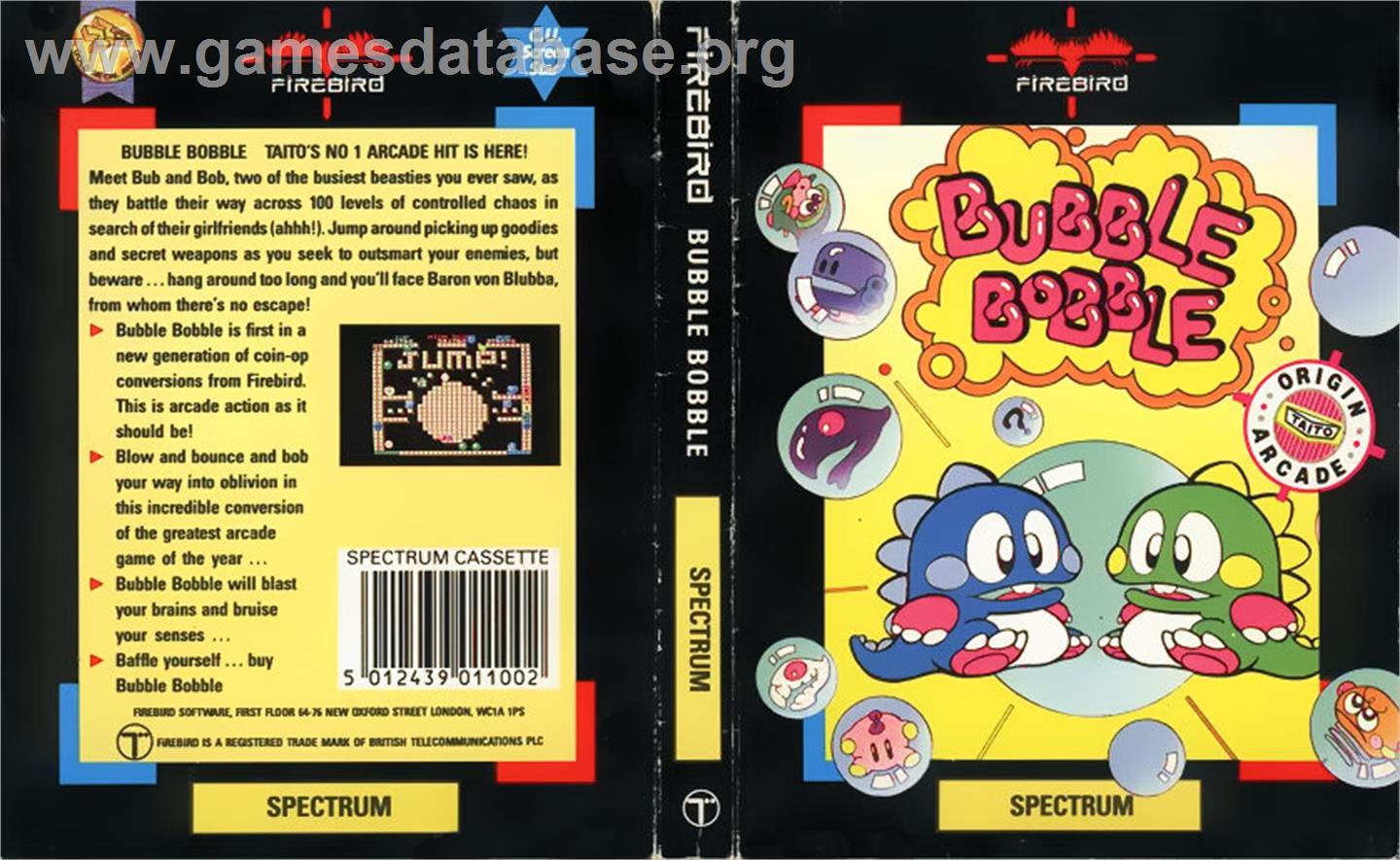 Bubble Bobble - Sinclair ZX Spectrum - Artwork - Box