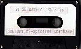 Cartridge artwork for 3D Maze of Gold on the Sinclair ZX Spectrum.