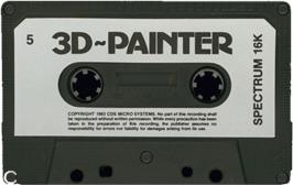 Cartridge artwork for 3D Painter on the Sinclair ZX Spectrum.