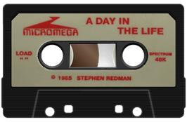 Cartridge artwork for A Day In the Life on the Sinclair ZX Spectrum.