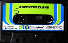 Cartridge artwork for Adventureland on the Sinclair ZX Spectrum.