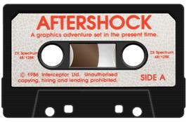 Cartridge artwork for After Shock on the Sinclair ZX Spectrum.
