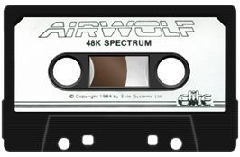 Cartridge artwork for Airwolf on the Sinclair ZX Spectrum.