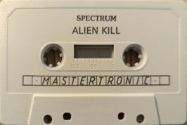 Cartridge artwork for Alien Kill on the Sinclair ZX Spectrum.