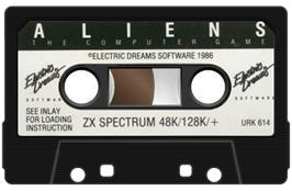 Cartridge artwork for Aliens (ZX Computing) on the Sinclair ZX Spectrum.