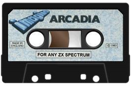 Cartridge artwork for Arcadia on the Sinclair ZX Spectrum.