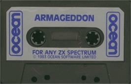 Cartridge artwork for Armageddon on the Sinclair ZX Spectrum.