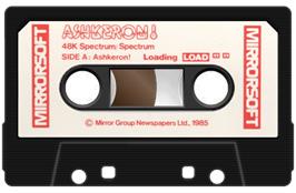 Cartridge artwork for Ashkeron! on the Sinclair ZX Spectrum.