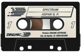 Cartridge artwork for Aspar GP Master on the Sinclair ZX Spectrum.