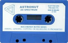 Cartridge artwork for Astronut on the Sinclair ZX Spectrum.