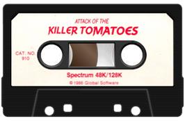 Cartridge artwork for Attack of the Killer Tomatoes on the Sinclair ZX Spectrum.
