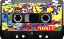 Cartridge artwork for Auf Wiedersehen Monty on the Sinclair ZX Spectrum.