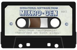 Cartridge artwork for Automania on the Sinclair ZX Spectrum.