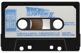 Cartridge artwork for Back To The Future Part 2 on the Sinclair ZX Spectrum.