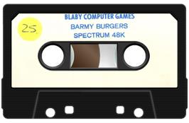 Cartridge artwork for Barmy Burgers on the Sinclair ZX Spectrum.