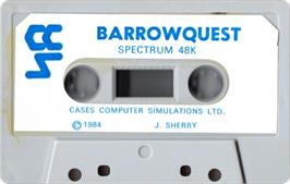 Cartridge artwork for Barrow Quest on the Sinclair ZX Spectrum.