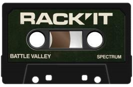 Cartridge artwork for Battle Valley on the Sinclair ZX Spectrum.