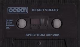 Cartridge artwork for Beach Volley on the Sinclair ZX Spectrum.