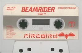 Cartridge artwork for Beamrider on the Sinclair ZX Spectrum.