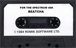 Cartridge artwork for Beatcha on the Sinclair ZX Spectrum.