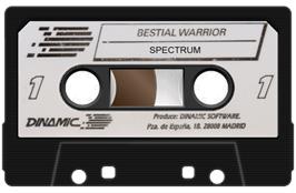 Cartridge artwork for Bestial Warrior on the Sinclair ZX Spectrum.