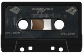 Cartridge artwork for Beverly Hills Cop on the Sinclair ZX Spectrum.