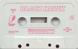 Cartridge artwork for Black Hawk on the Sinclair ZX Spectrum.