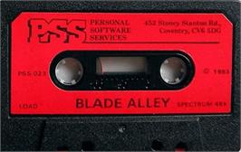 Cartridge artwork for Blade Alley on the Sinclair ZX Spectrum.