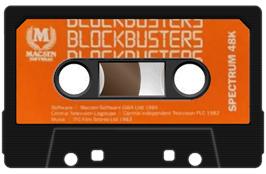 Cartridge artwork for Blockbuster on the Sinclair ZX Spectrum.