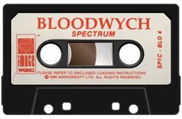Cartridge artwork for Bloodwych on the Sinclair ZX Spectrum.