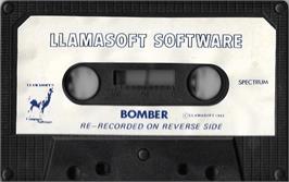Cartridge artwork for Bomber on the Sinclair ZX Spectrum.