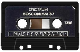 Cartridge artwork for Bosconian '87 on the Sinclair ZX Spectrum.