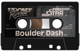 Cartridge artwork for Boulder Dash on the Sinclair ZX Spectrum.