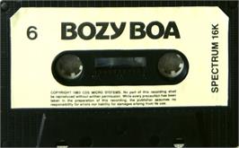 Cartridge artwork for Bozy Boa on the Sinclair ZX Spectrum.