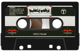 Cartridge artwork for Bubble Bobble on the Sinclair ZX Spectrum.