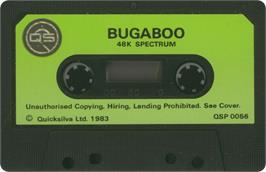Cartridge artwork for Bugaboo on the Sinclair ZX Spectrum.