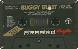 Cartridge artwork for Buggy Blast on the Sinclair ZX Spectrum.