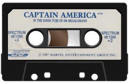Cartridge artwork for Captain America in - The Doom Tube of Dr. Megalomann on the Sinclair ZX Spectrum.
