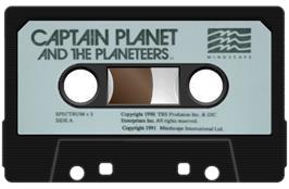 Cartridge artwork for Captain Planet And The Planeteers on the Sinclair ZX Spectrum.