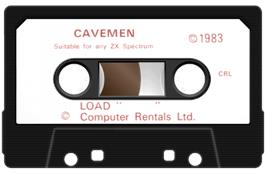 Cartridge artwork for Caveman on the Sinclair ZX Spectrum.