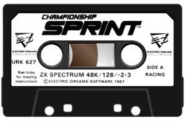Cartridge artwork for Championship Sprint on the Sinclair ZX Spectrum.